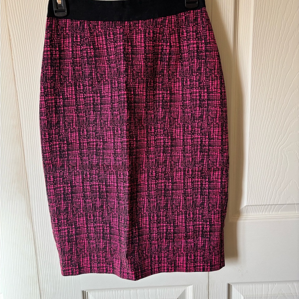 Halogen Pink and Black Tweed Pencil Skirt